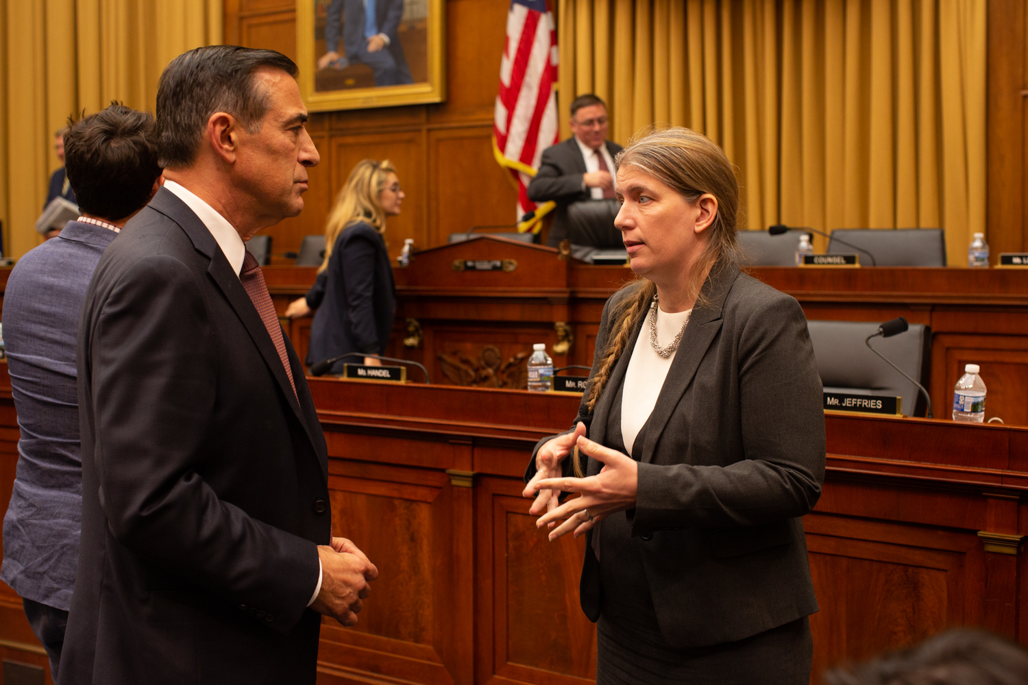 photo showing advocate meeting with a representative at a congressional hearing